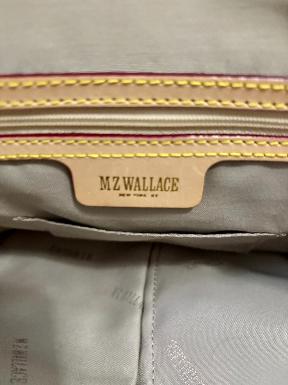 Auth MZ WALLACE Iconic Bedford Belle Khaki Nylon Large Satchel Bag - Picture 5 of 5